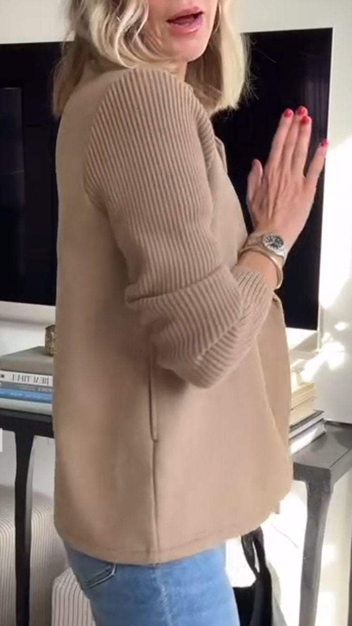 Momoe | エレガントなニットスリーブブレザー